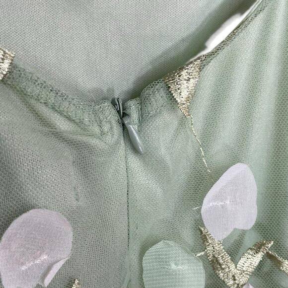 Lulus Midi Dress Womens XL Elite Cutie Embroidered Mint Green Cottage Fairy NWT - Picture 9 of 13